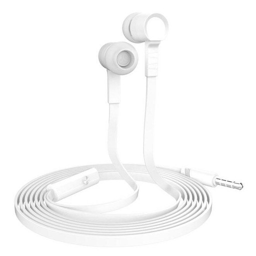 Slúchadlá do uší eXtreme AirBass s mikrofónom, biely 3,5 mm jack