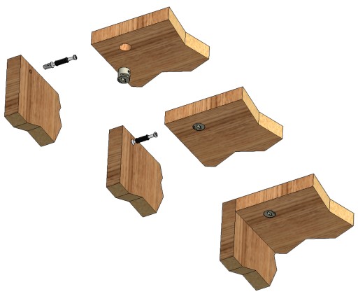10x Excentrický konektor z plastu fi15 pre priemer 19mm