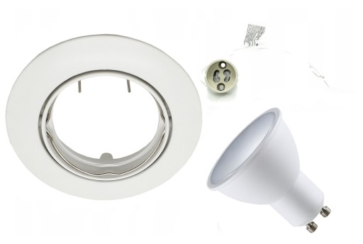 SADA NASTAVITEĽNÝCH okrúhlych HALOGÉNOVÝCH LAMPY, BIELE EDO + LED ŽIAROVKA