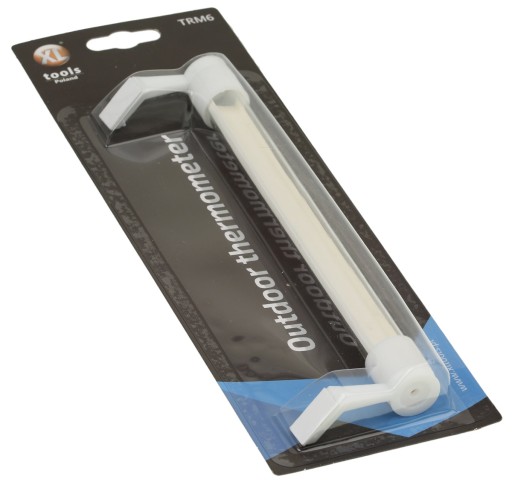 PVC sklenený vonkajší okenný teplomer, 21 cm, biely