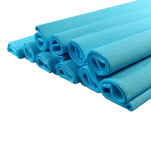 Krčený hodvábny papier azúrovo modrý modrý 10 ks.
