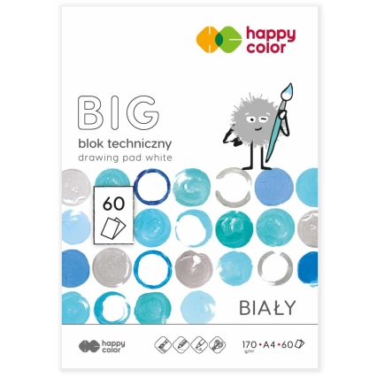 A4 TECHNICKÝ BLOK BIELY VEĽKÝ 170G 60 LIST HAPPY