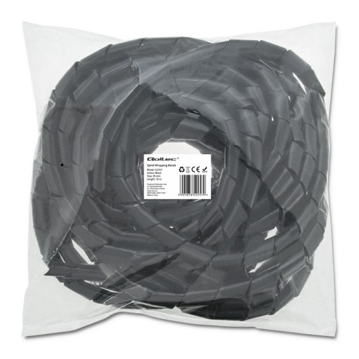 Qoltec Organizér na káble 20mm 10m Čierny