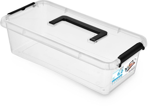 PLASTOVÁ NÁDOBA 6L ZATVORENÁ KRABIČKA S VEKOM A RÚČKOU 40x20x11CM