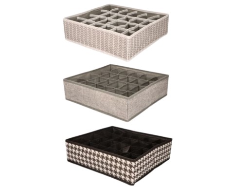 Textilný ORGANIZÁTOR na kravaty na ponožky 33x31x9,5 cm - do ZÁSUVKY