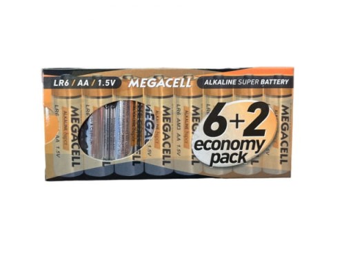 Megacell AA alkalická batéria (R6) 8 ks.