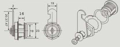 KAZETOVÝ ZÁMEK PRE LISTINOVÉ BOXY 16 mm