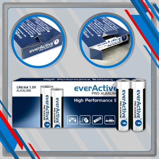 Alkalické alkalické batérie AA / LR6 everActive Pro - 10 kusov (balenie)