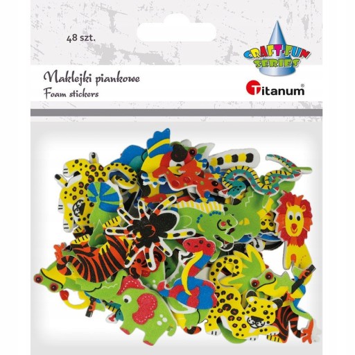 Penové nálepky zvieratká vtáky hmyz 48ks mix
