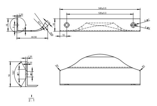 UA04 NÁBYTKOVÁ ÚCHYTKA BIELA 160/180mm UA04-160-B HRANA NÁBYTKOVÁ ÚCHYTKA AMIX.