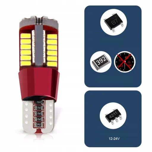 LED W5W T10 PARKOVÁ ŽIAROVKA 57 LED CANBUS 360°