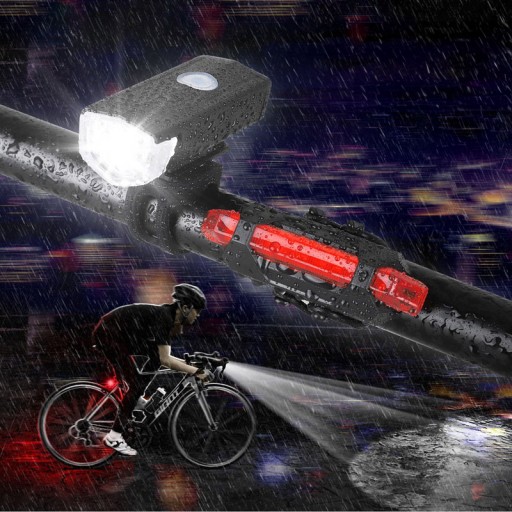 VÝKONNÉ SVETLÁ NA BICYKEL PREDNÉ ZADNÉ OSVETLENIE LED USB VODOtesné