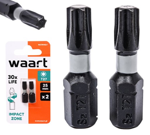 HROTY SKRUTKOVAČA T27 25 mm TORX NÁRAZOVÉ BITKY 2x