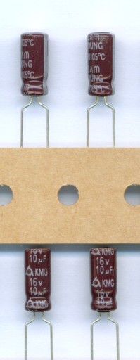 10uF 16V 10 µF 16V (20KS) ELEKTROLYTICKÝ KONDENZÁTOR