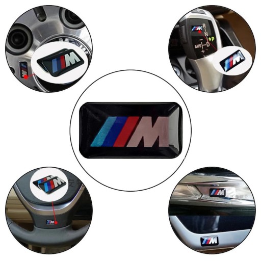 BMW M-Power 3D chrómová nálepka, odznak na ráfiky, volant 17x9 mm - 1 ks.