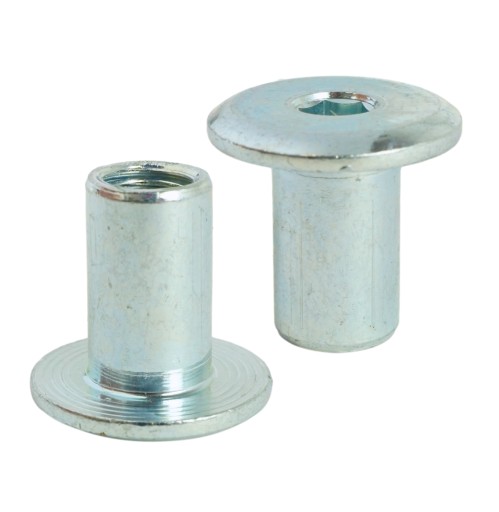 Matica Ericson M8 x 16 mm, nábytková objímka na spoje, biely pozink