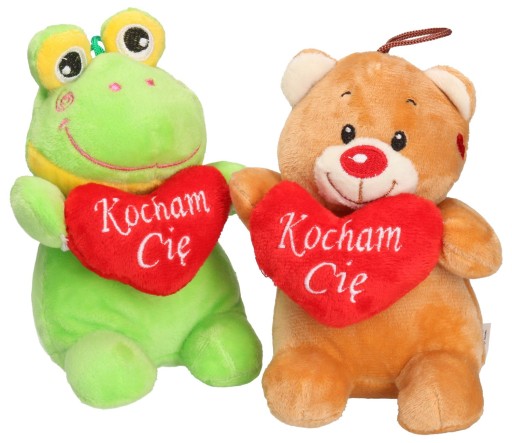 Maskot ŽABA, MEDVEĎ SO SRDCOM 15cm 3965