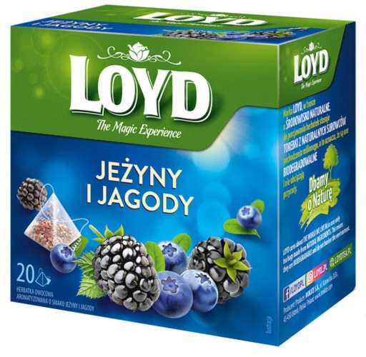 Ovocný čaj v pyramídach Loyd Blackberries a Blueberries 20 ks