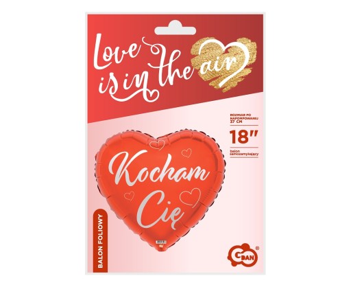 Valentínske balónové srdce Valentínska dekorácia Milujem ťa Valentín 37cm