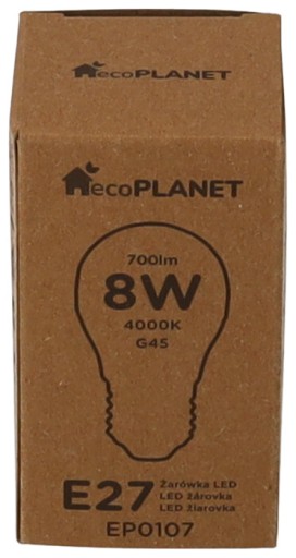 LED žiarovka E27 8W G45 Ball Neutral Color 700LM