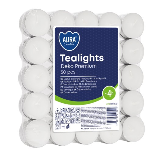 Sviečka čajová 4h 50 ks OHRIEVAČE sviečka 4h ohrievač TEA LIGHTY