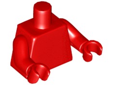 Lego New Red Torso bez potlače Red Torso Plain 973c00