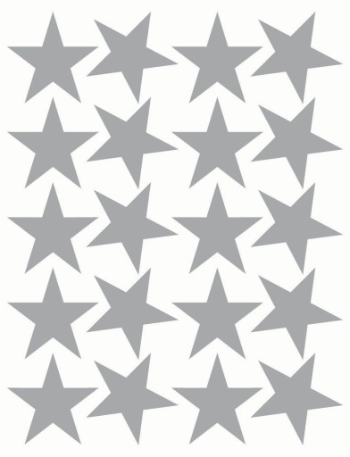 STARS samolepky Hviezdy 6cm 20ks STRIEBORNÉ