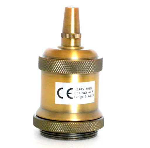 Ozdobný objímka na lampu Vintage E27 kovový antický bronz