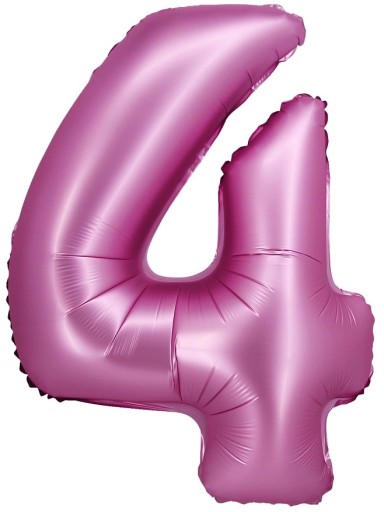 Fóliový balón číslo 4, ružový satén, 76 cm