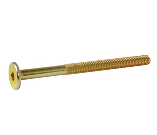 10x metrická skrutka M6 x 80 mm žlto pozinkovaná, valcová hlava, nábytková skrutka