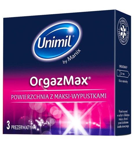 UNIMIL ORGAZMAX kondómy 3 ks, VEĽKÉ ORIEŠKY