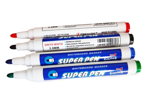 fixky stierateľné za sucha, popisovače, popisovače na tabule x4 | 01501
