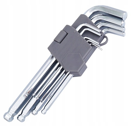 Z1X11 SÚPRAVA HEX GULOVÝCH ŠESTIHRANNÝCH KĽÚČOV 180 mm 9