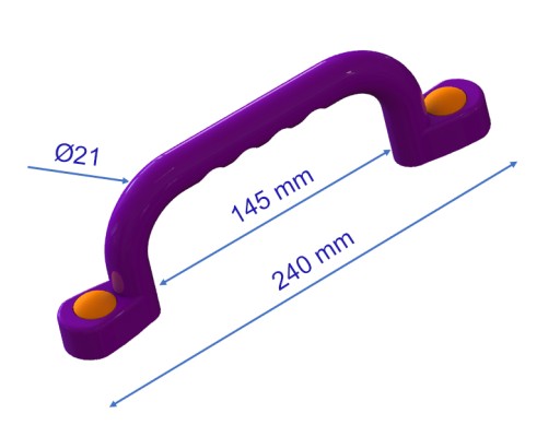 SLNKO - IHRISKO RÚČKY 240 mm - 2 ks SO SKRUTKAMI FIALOVÁ OG