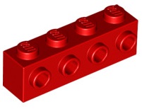 LEGO Brick 1x4/4 záložky červená 30414/4157223