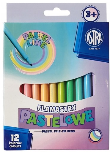 Fixky, pastelové fixky, 12 farieb CX Astra