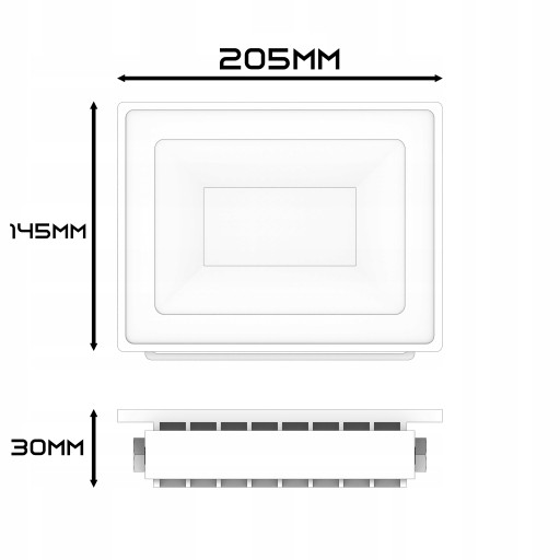 Halogénový reflektor LED reflektor 50W 4500K tenký vonkajší vodotesný