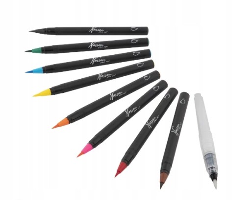AKVARELOVÉ ZNAČOVAČE, ZNAČOVAČE, ŠTIPKY, VODOVODNÉ ŠTETCE, SADA 8 ks