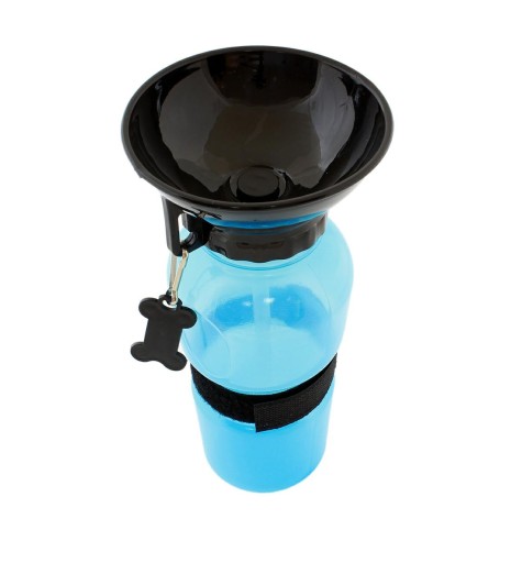 Automatická fľaša na vodu pre psov 590 ml - modrá