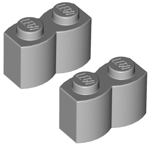 LEGO Brick 1x2/Palisade J. Grey 30136/4550325 x2