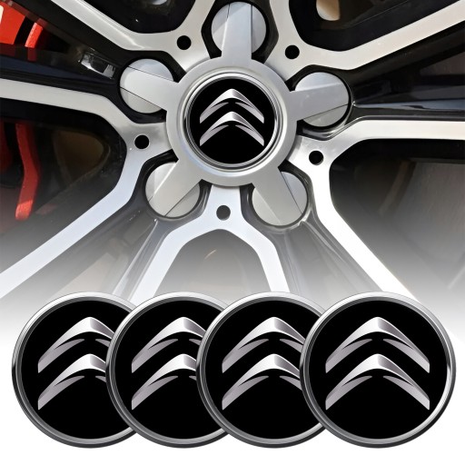 4 Emblémy Krytky ráfikov Kryty kolies Kolesá CITROEN SET TOP 53 mm