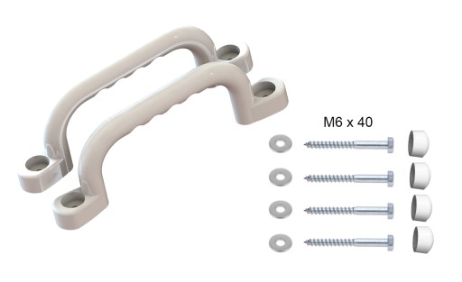 SLNKO - IHRISKO RÚČKY 240 mm - 2 ks S BIELYMI SKRUTKAMI WH