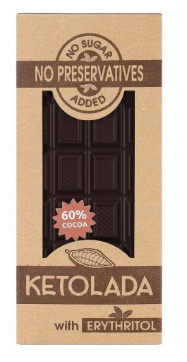 Ketolada 60% s erytritolom 100g Keto čokoláda bez cukru