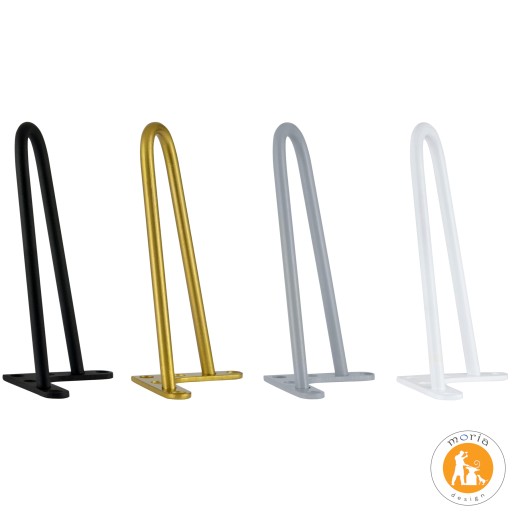 MORIA DESIGN Kovové nohy konferenčného stolíka Nohy vlásenky 10 cm fi 10 mm čierne