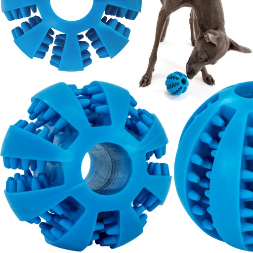 DOG CHEETH BALL TREATY GUMOVÁ HRAČKA MODRÁ loptička