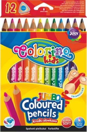 COLORINO TROJUHOLNÍKOVÉ JUMBO HRUBÉ ceruzky 12 Sviežich farieb