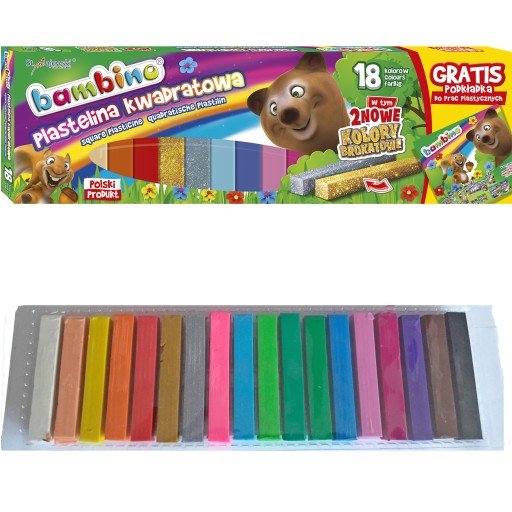 BAMBINO PLASTICINA 18 ZLATÝCH FARIEB + PODLOŽKA