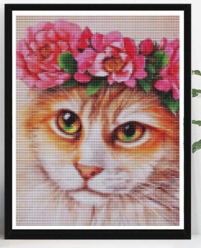 Diamantové vyšívanie 5D diamantová mozaika diamantová maľba vzor mačky 30 x 40 cm