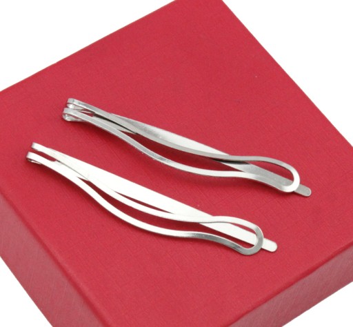 SPONKY DO VLASOV, STRIEBORNÉ, DLHÉ VLNY, 7 cm, 2 KS