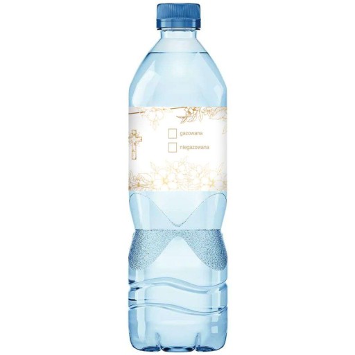 ŠTÍTKY na fľašu s vodou SVÄTÉ prijímanie zlaté nálepky vlastné meno x3